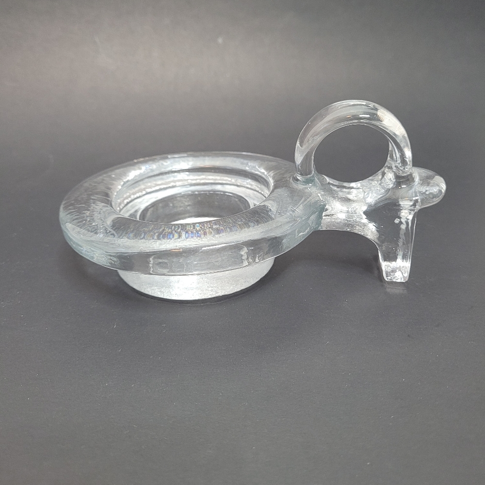 Bertil Vallien for Kosta Boda crystal Ram candle holder